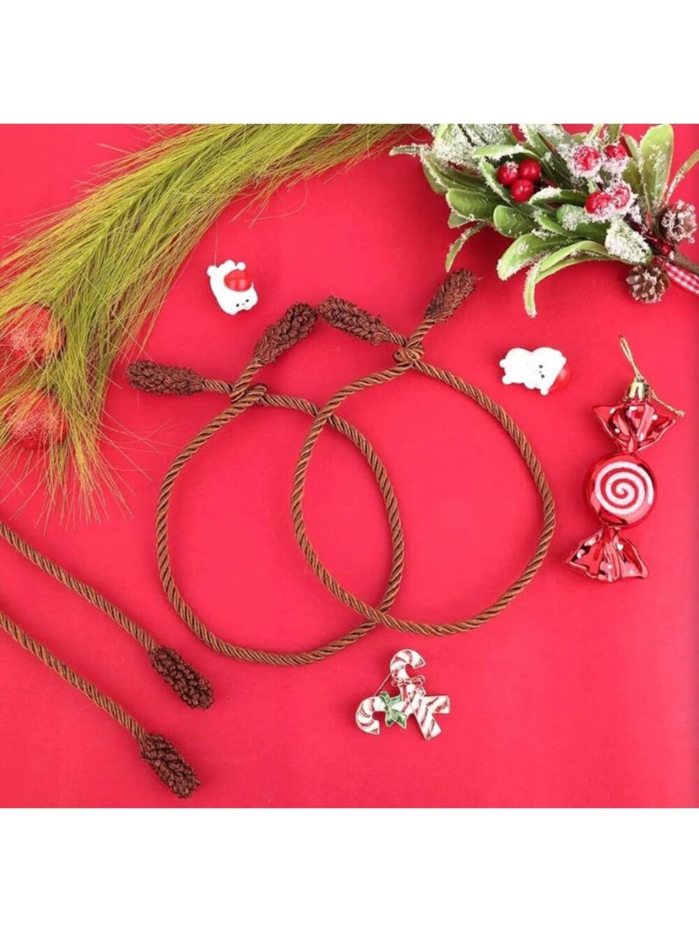8-Pack Brown Christmas Garland Cord Twist Ties 20”
